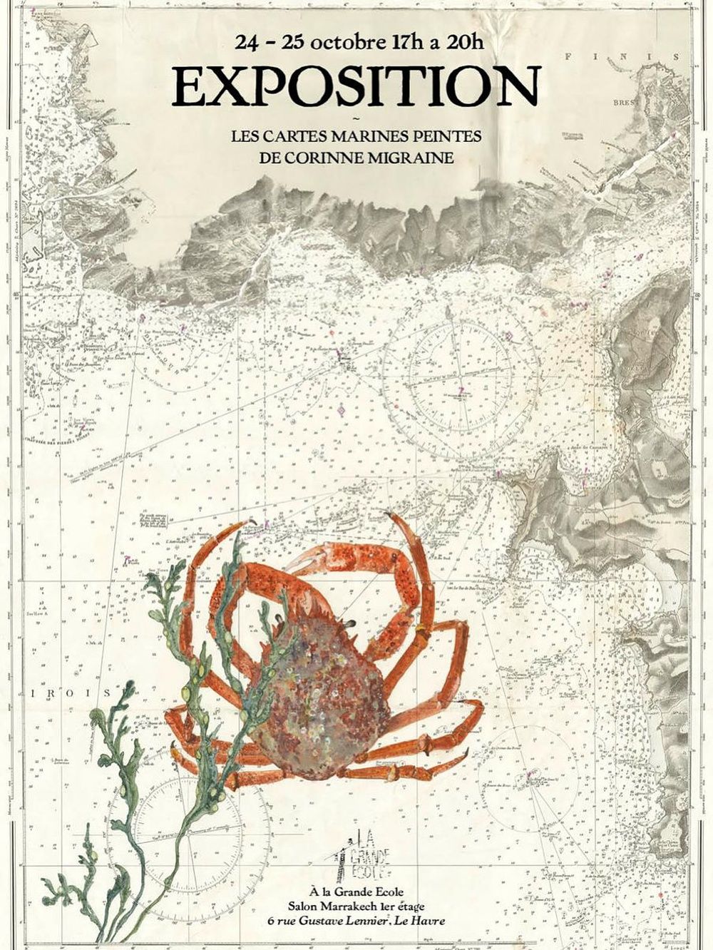 Nouvelles collections de cartes Marines peintes , La Grande Ecole Le Havre